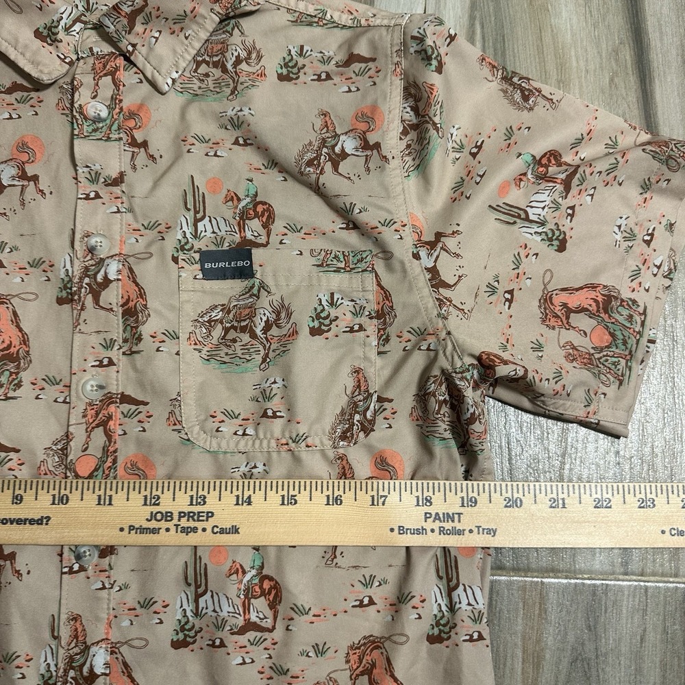 Burlebo Cowboy Up Performance Polo Shirt AOP Rodeo Western Mens M Casual - Picture 10 of 11